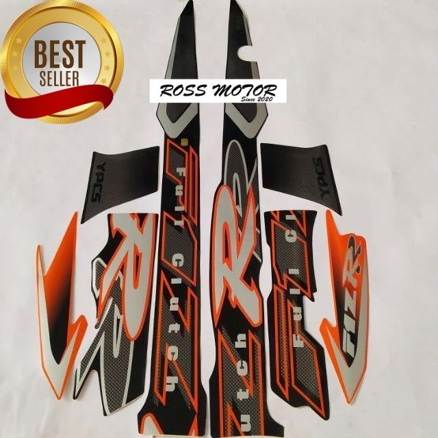 - Striping สติกเกอร์รายการเสารถจักรยานยนต์ Yamaha F1ZR fizr fiz r f1 zr 2001 สีดําสีส้มรายการร่างกาย