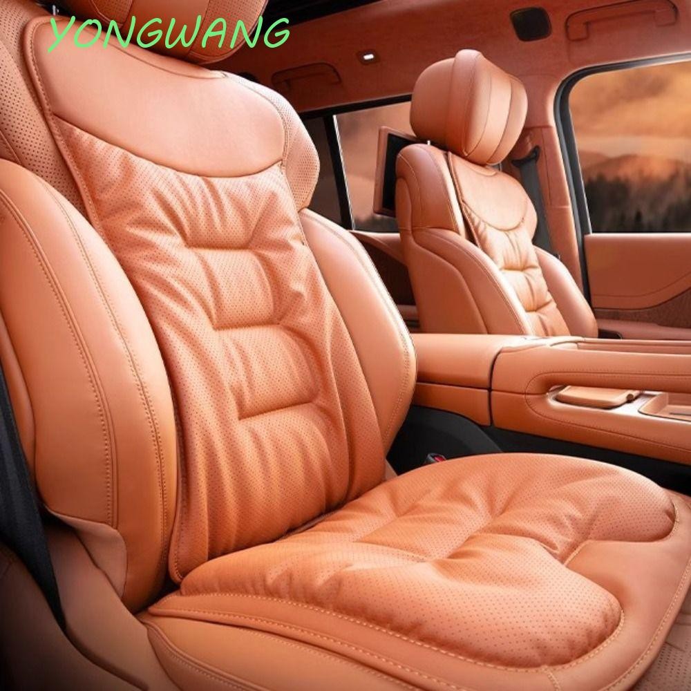 YONGWANG เบาะหนังในรถยนต์,เบาะโฟร์ซีซั่นระบายอากาศกันลื่นสากล,ผ้าฝ้ายที่สะดวกสบายระบายอากาศดีนุ่มเบาะนั่งอัตโนมัติไดรฟ์