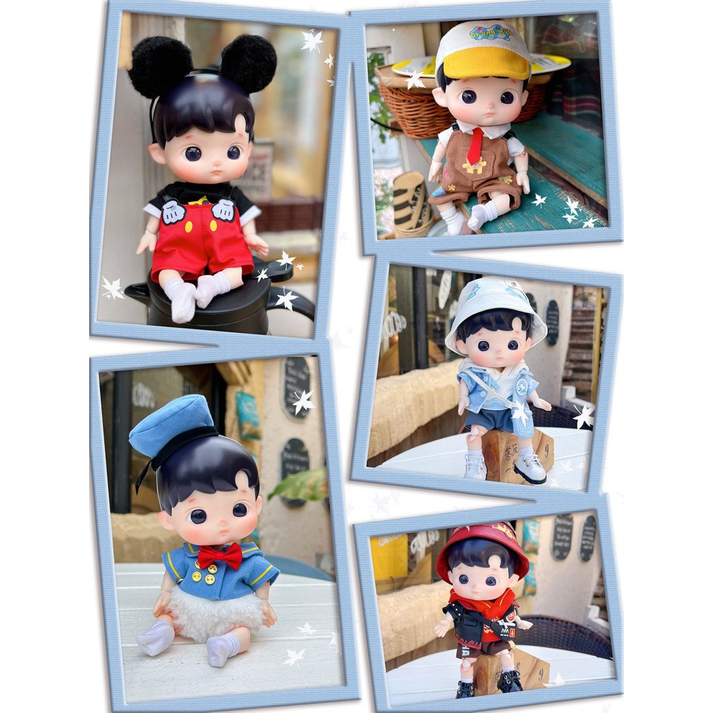 Hacipupu เสื้อผ้าตุ๊ก-Pop Mart Doll Clothes 1/8 Action Figure เสื้อผ้า BJD เสื้อผ้าเด็กตุ๊กตาไวนิลแต่งตัวเปลี่ยน-（only clothes）623