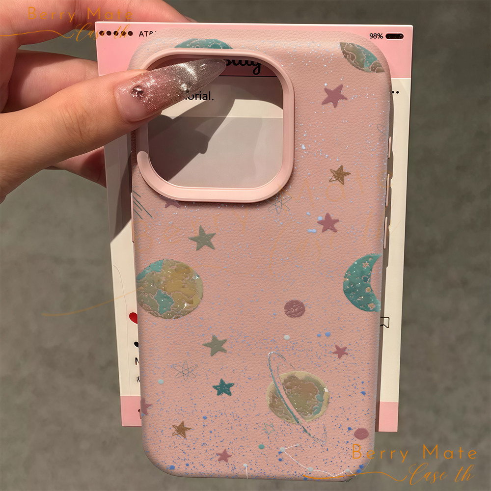 พร้อมส่ง เคสมือถือ ดาวเคราะห์และดาวจันทร์ เคสแบบด้านสำหรับIPhone13 11 16 12 14 15 Pro PROMAX 7/8PLUS X/XRXS เนื้อหนังTPU