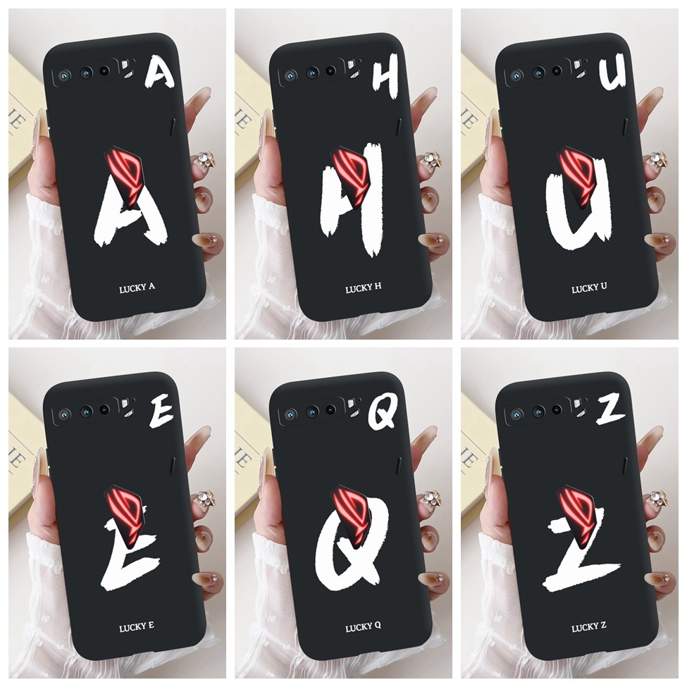 Asus ROG โทรศัพท์ 3 5 6 เคสโทรศัพท์ Asus ROG โทรศัพท์ 6 กรณีแฟชั่นตัวอักษร AZ รูปแบบการออกแบบซิลิโคนกันกระแทกกันชน