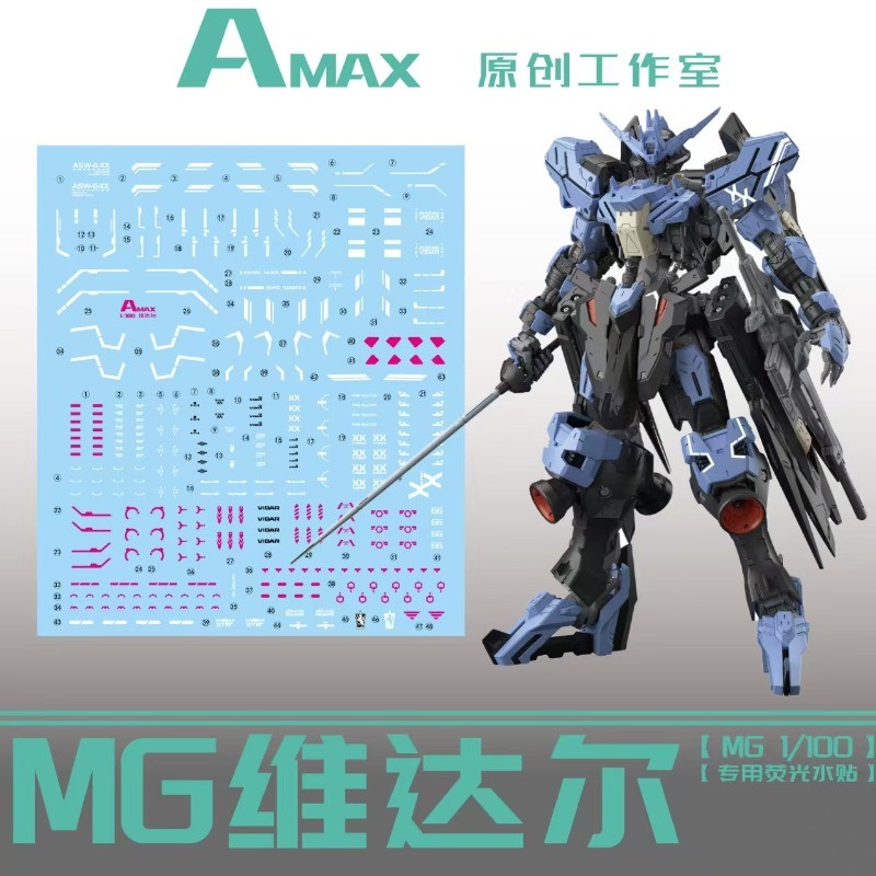 AMAX Decals MG VIDAR ASW-G-XX รุ่นสติ๊กเกอร์น้ําเรืองแสง Mobile Suit Modified Parts