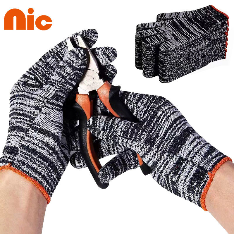 NIC ถุงมือผ้า ถุงมือผ้า ยกโหล (1/12คู่)ถุงมือผ้าฝ้าย ถุงมือผ้าทอราคาถูกแบบหนาเกรดดี ถุงมือทำงาน ถุงมือทำสวน ถุงมือยกของ