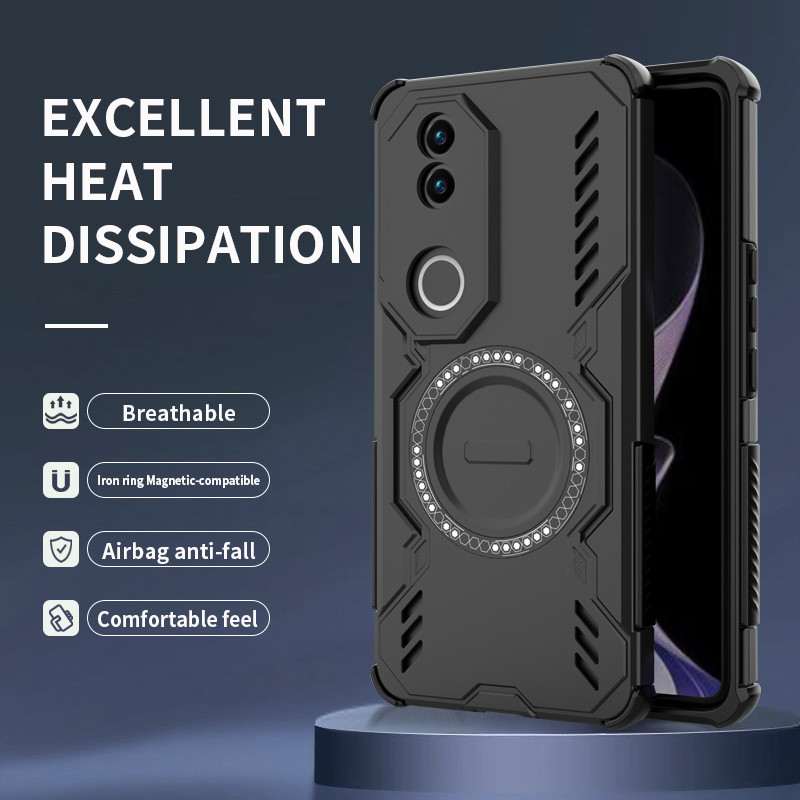 Sunyi สําหรับ Vivo V60 V50 S30 Pro mini X200 FE Y19 IQOO Neo 10 Z10 Turbo Pro 5G Cooling Case - Advanced Multi-Vent การกระจายความร้อนสําหรับนักเล่นเกมและลําแสง
