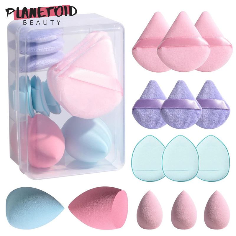 เครื่องปั่นความงาม 14ชิ้น/กล่องแต่งหน้าฟองน้ําชุดเครื่องสําอางพัฟมูลนิธิ
