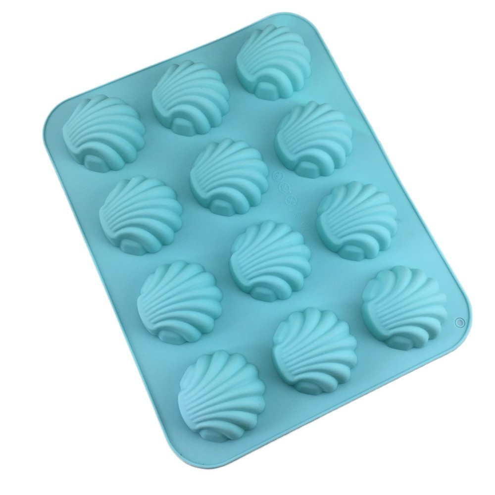 DIY เบเกอรี่แม่พิมพ์เค้กซิลิโคนเกรดอาหาร Madeleine แม่พิมพ์ Pastry Mold Scallop เครื่องตัดคุกกี้ทนทาน Rust Bake