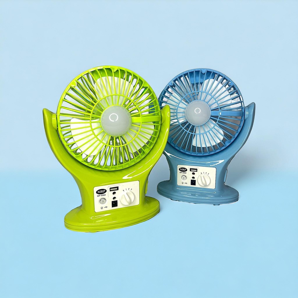 พัดลมตั้งโต๊ะ ปรับองศาได้ มีไฟ LED รุ่น MP-5582 ราคา ถูกที่สุด ดีลบีเคเค แกลเลอรีภาพที่ 2