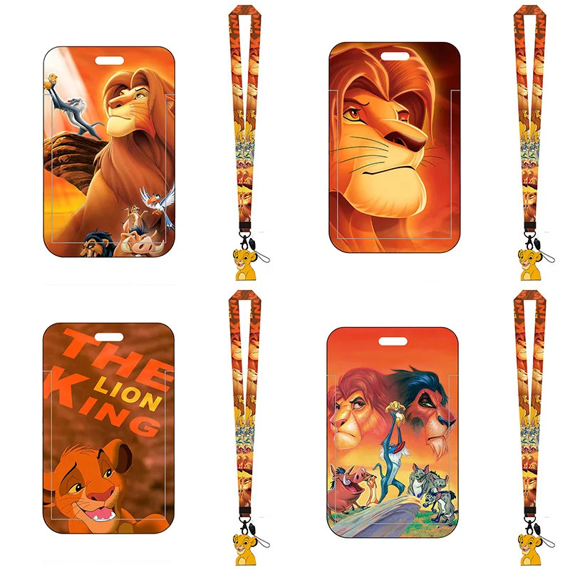 Disney Lion King Kids Cord ID Badge Holder Case ID Card พวงกุญแจสําหรับพนักงานพยาบาลหมอสายคล้องคอที่