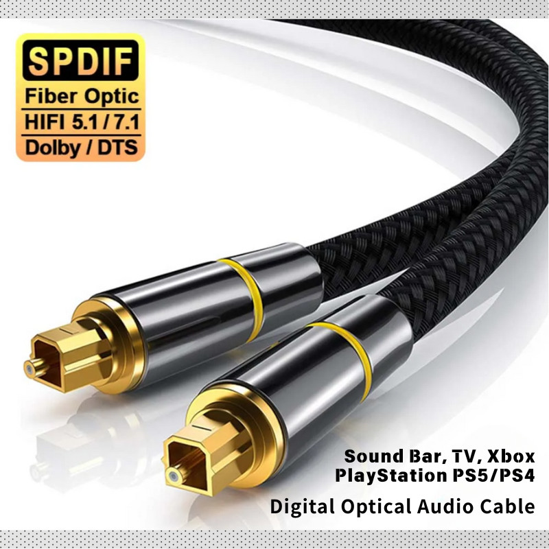 สายสัญญาณเสียงออปติคอลดิจิตอล Toslink 1.5m 2m 3m SPDIF เครื่องเล่นเครื่องขยายเสียงสายโคแอกเชียลสําหร
