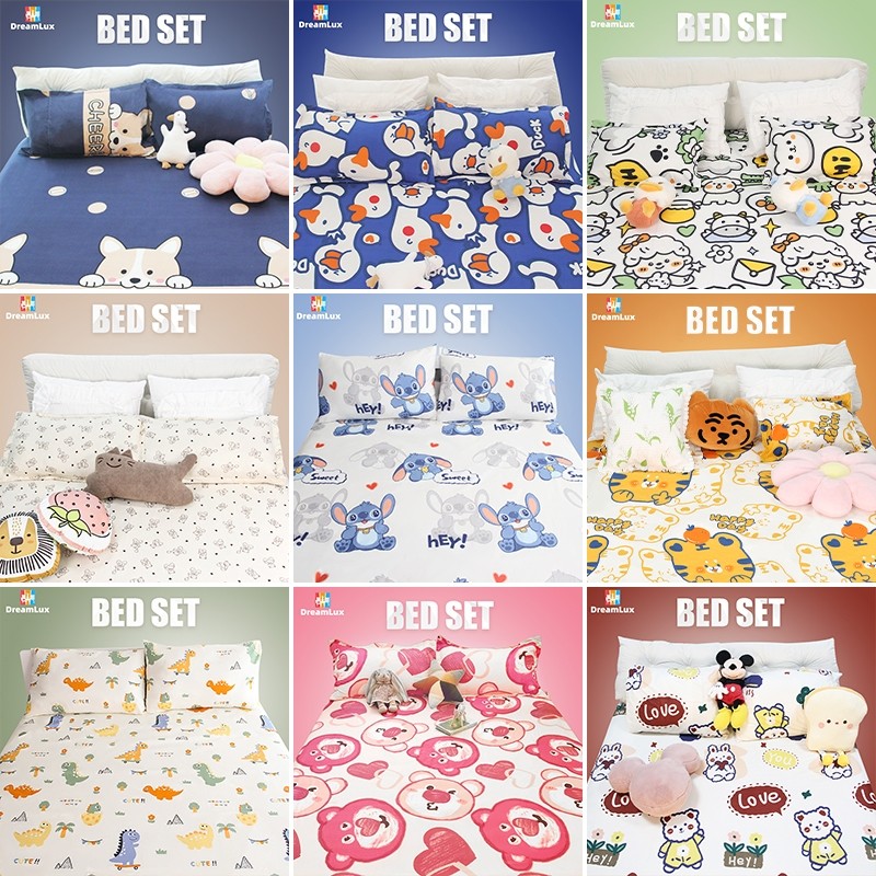 ʚɞ  seely.shop ʚɞ【COD】ผ้าปูเตียงห่ออย่างเต็มที่ 360 °  🐾 สัตว์การ์ตูน🐾 วัสดุผ้าฝ้ายซัก / ผ้าปูที่นอนสำหรับเด็กนักเรียน