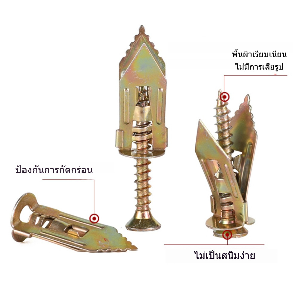หนึ่งชิ้นแตะขยายสกรูยึดสกรูยิปซั่มสกรู, สกรูไม้, สกรูหัวสกรู, สมอผีเสื้อเหล็ก, สมอเหล็ก 100 ชิ้นต่อถุง - รูปที่ 5