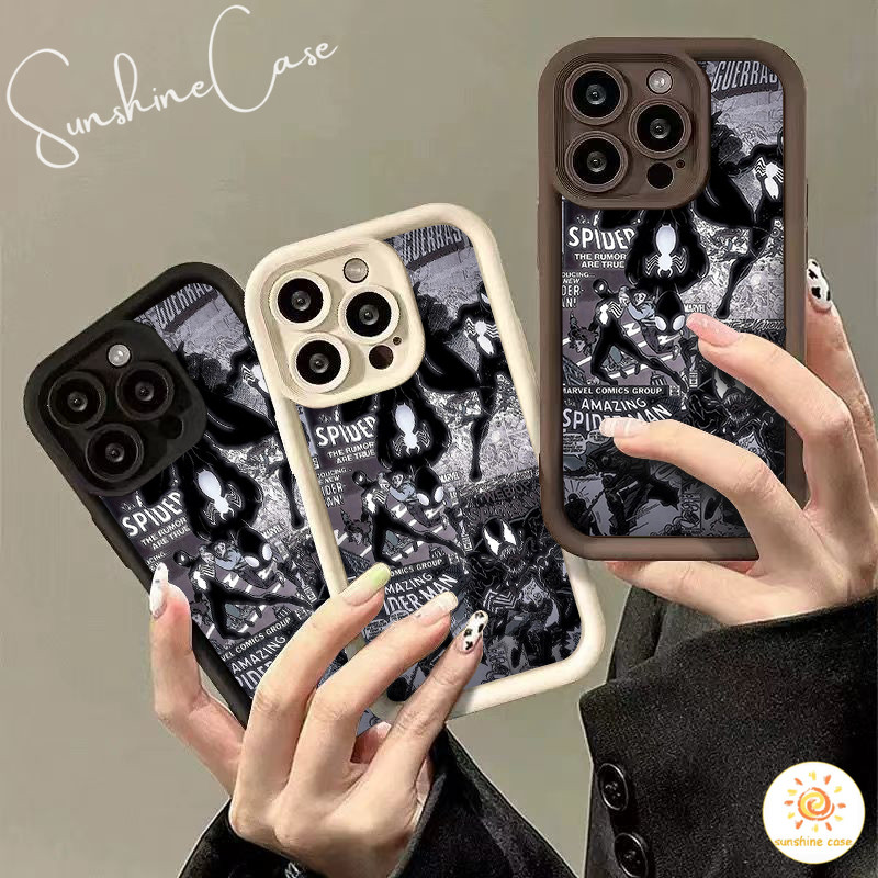 ส่งจากไทย เคสมือถือสำหรับOPPO ลายดำสไปเดอร์ เท่ เคสป้องกันมือถือ A52 A74 A15 A16 A17 A31 A15S A38 A58 A78 A6 A55 A54 A98