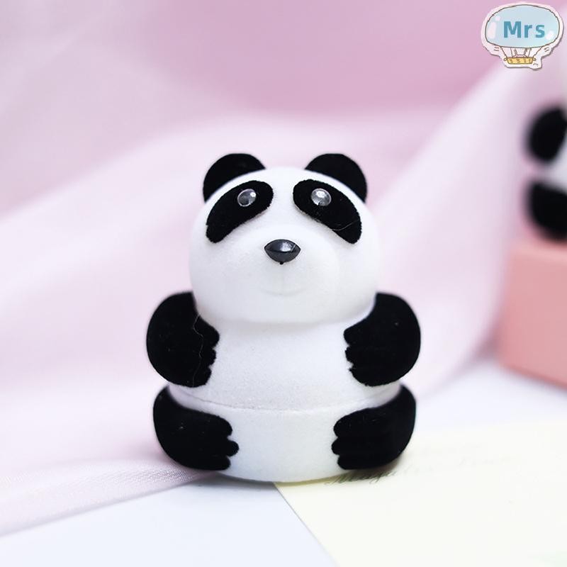 [MR] กํามะหยี่น่ารัก Panda กล่องเครื่องประดับแหวนต่างหูปัจจุบันกล่องสําหรับ Jewellry Wrap TH