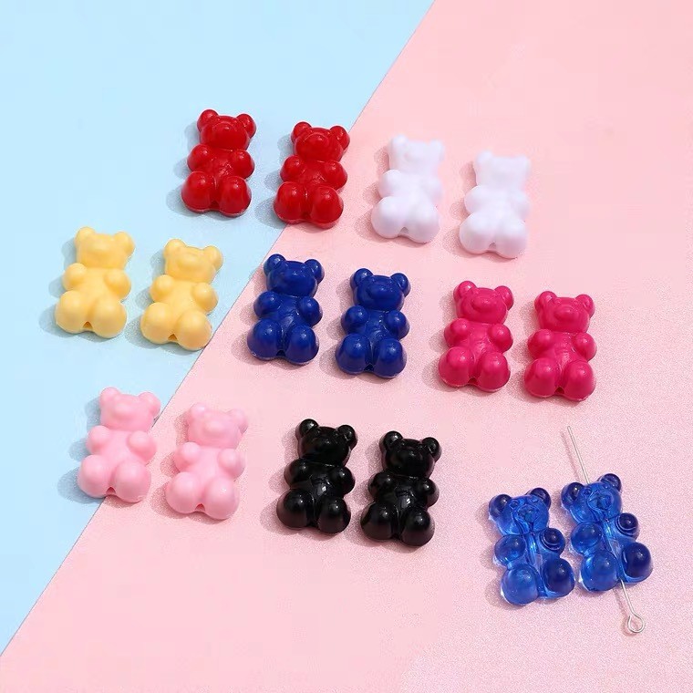 30ชิ้น19*12มิลลิเมตรน่ารักเหนียวมินิหมีลูกปัดลูกอมสี ทําเอง จี้สําหรับต่างหูสร้อยคอเครื่องประดับทําเสน่ห์ค้นหา