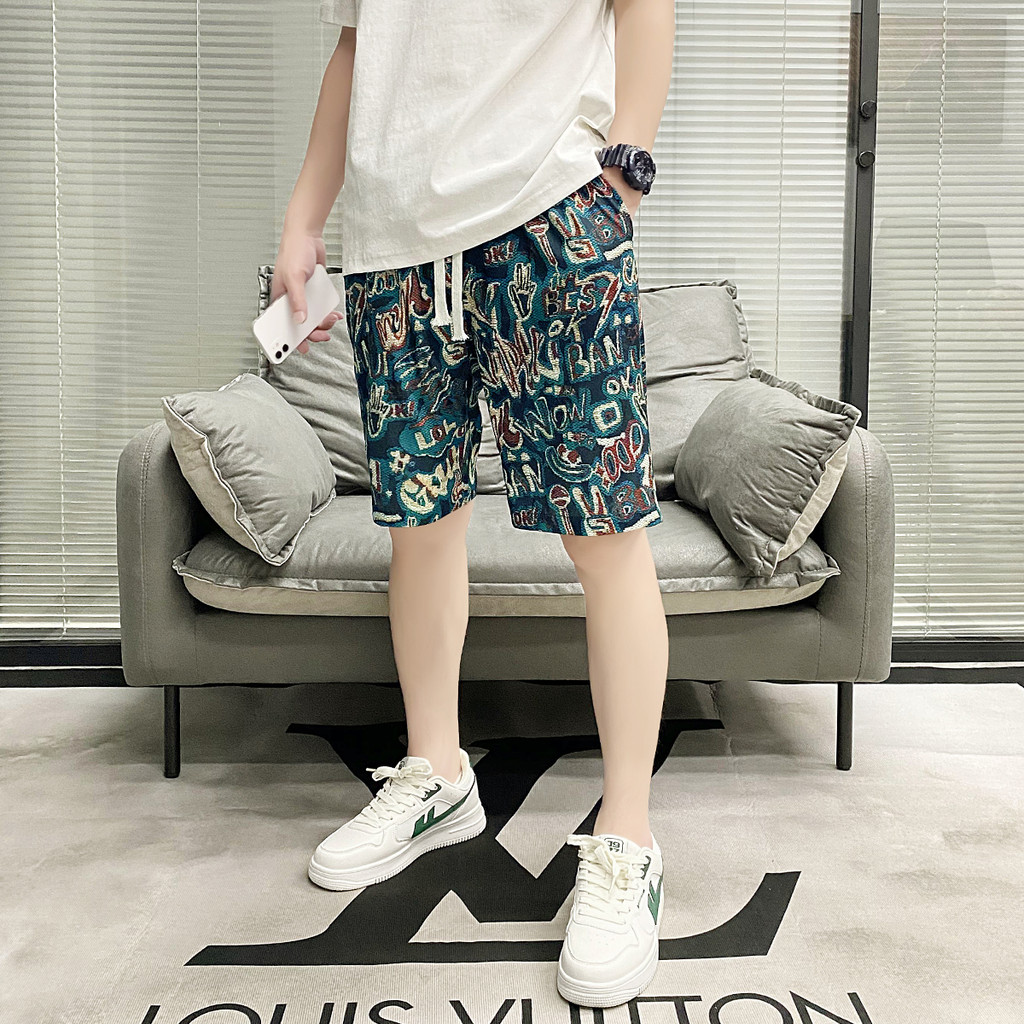 SH101 HOME กางเกงขาสั้น แฟชั่นน่ารัก กางเกงลำลอง สามารถสวมใส่ได้ทั้งชายหญิง ลวดลายสมัยใหม่ QC-DK8014