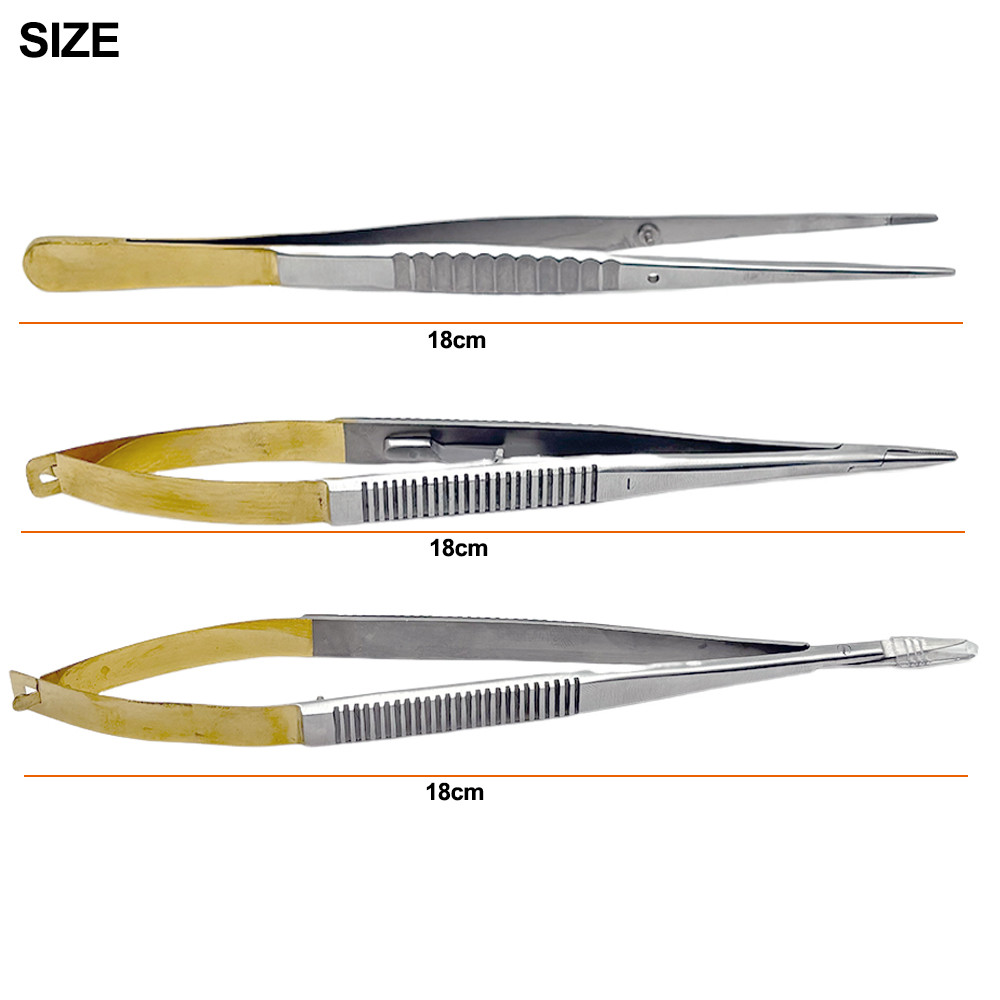 18 ซม. Castroviejo เข็มผู้ถือทันตกรรม Castroviejo เข็มผู้ถือกรรไกรผ่าตัด Implant Holding Forceps Twe