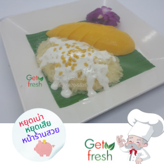 Get Fresh โมเดลอาหารปลอม,อาหารปลอม, ข้าวเหนียวมะม่วงปลอม Food Model ขนาดเท่าของจริง เกรดสวยสมจริงน่าทาน