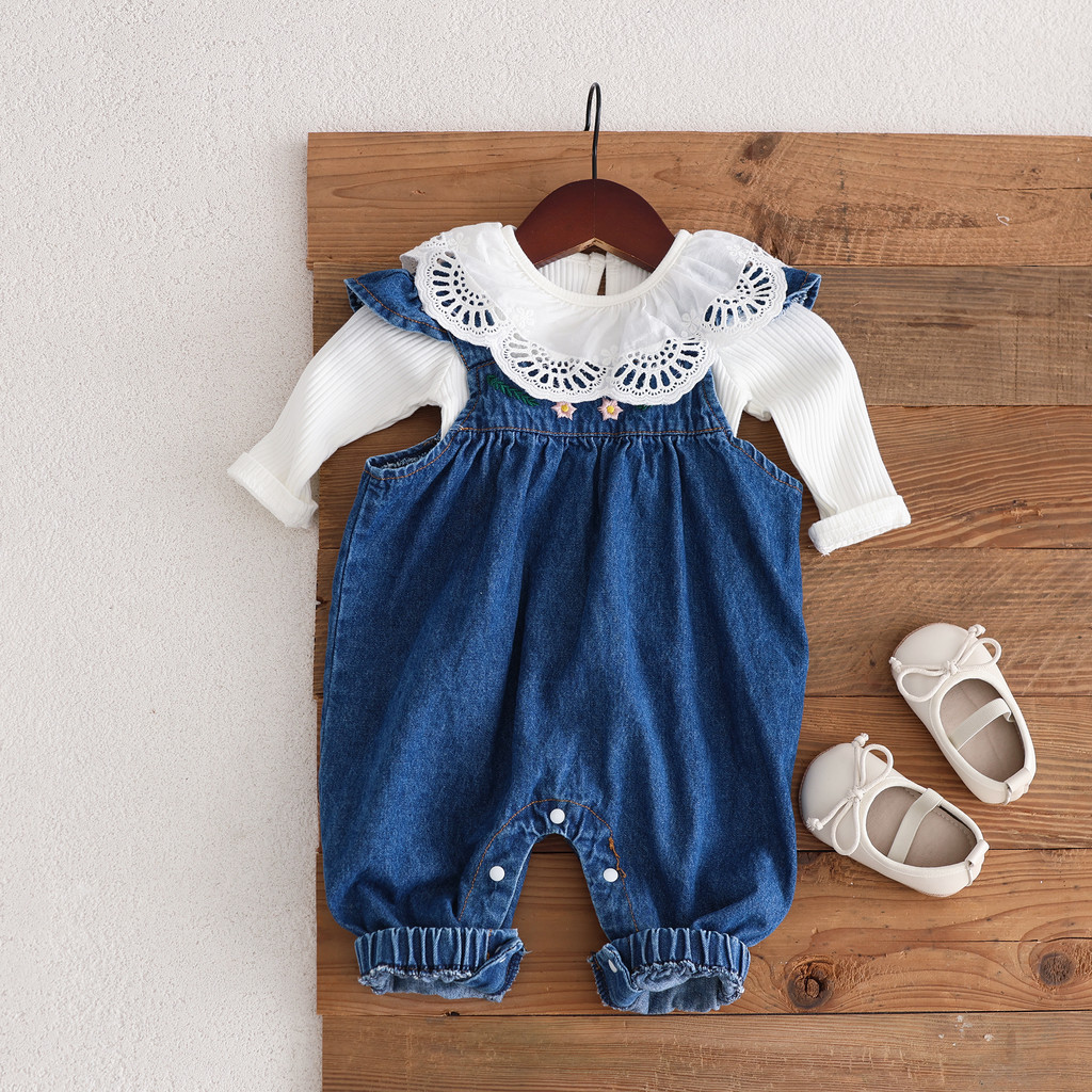 0-24 เดือนสาว Romper Jumpsuit Denim โดยรวมชุดเด็กทารก