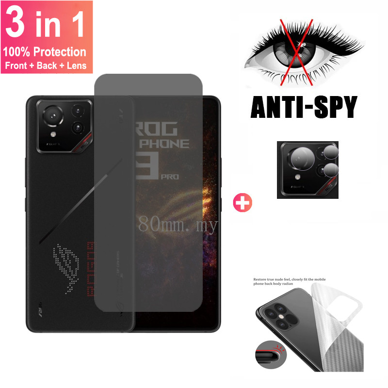 Asus Rog Phone 9 Pro ฟิล์มกระจกนิรภัยกันรอยหน้าจอ เพื่อความเป็นส่วนตัว กันแอบมอง เต็มจอ สำหรับ Asus Rog Phone 9 Pro 8 7 6 6D 5 5s 3 Pro Strix ฟิล์มกระจกนิรภัย ความเป็นส่วนตัว + ตัวป้องกันเลนส์กล้อง