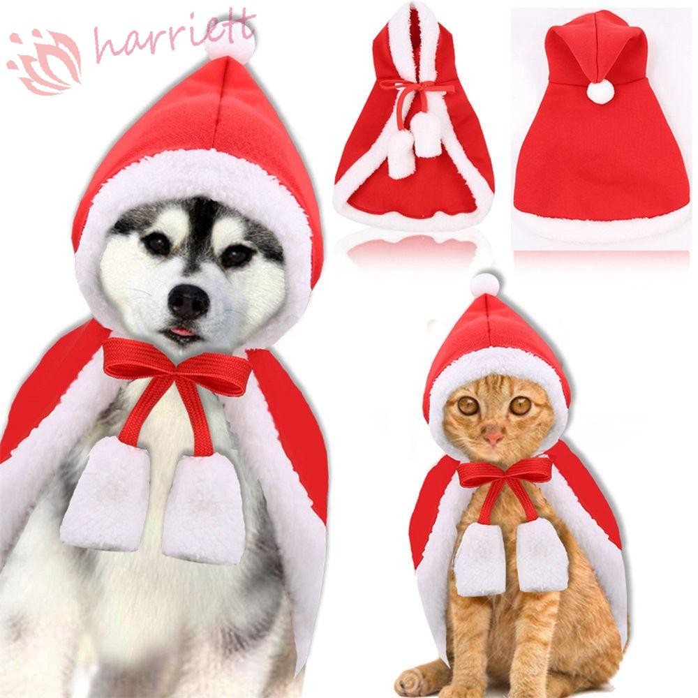 Harriett เสื้อคลุมแมวน่ารักคอสเพลย์สุนัขเครื่องแต่งกายหมวกสีแดงคริสต์มาส Dressing Up เสื้อผ้าสัตว์เลี้ยง