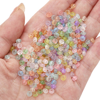 [2x4มม.] ลูกคิดลูกปัดน้ําแข็งใสข้าวลูกปัดซุปเปอร์คุณภาพสูงข้…