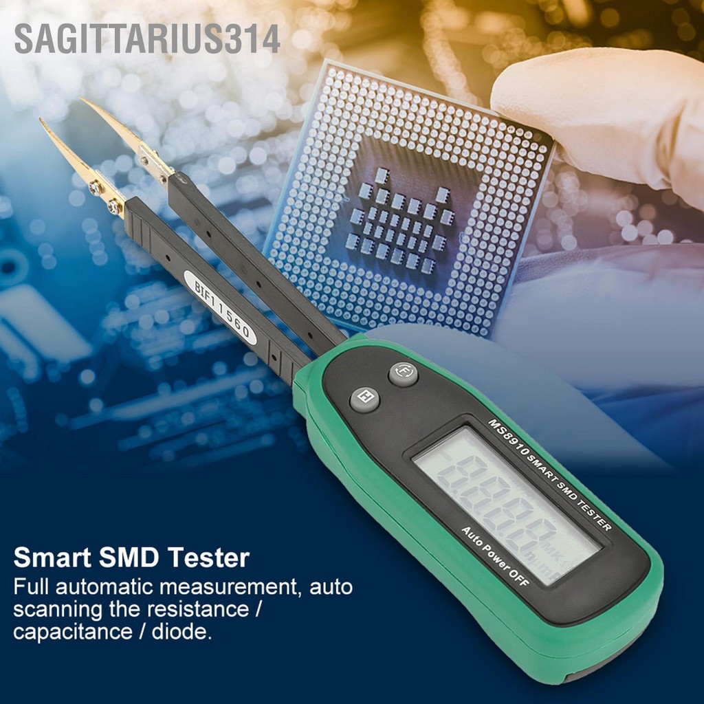 Sagittarius314 MASTECH MS8910 สมาร์ทดิจิตอล SMD เครื่องทดสอบความจุความต้านทานแบบใช้มือถือ (ไม่รวมแบต