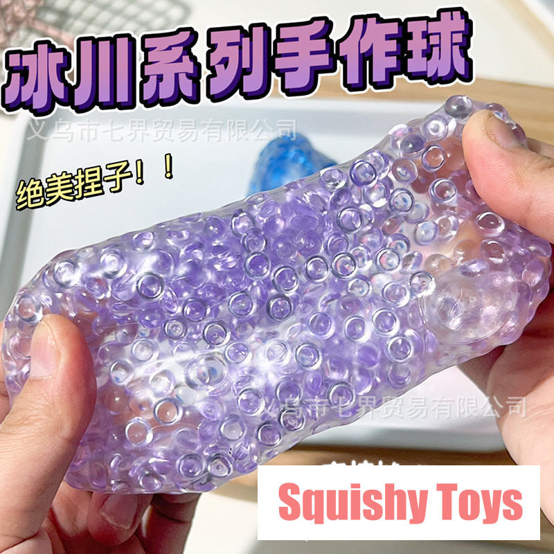 ของเล่นบีบอัด สกุชชี่ Squishy คลายเครียด สวยงามบีบบีบ ธารน้ําแข็งทําด้วยมือ ลูกบอล คริสตัลโปร่งใสบีบบีบแห้งบีบบีบความคิดสร้างสรรค์บีบของเล่น ลูกบอลปั้นได้