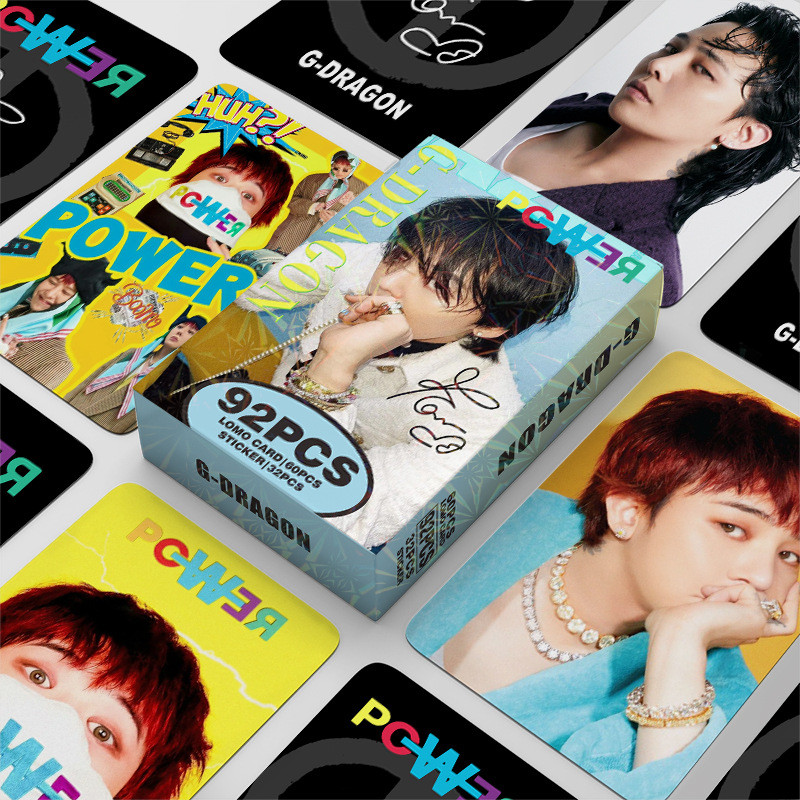 Bigbang G-DRAGON POWER HOME SWEET HOME การ์ด Lomo Photocard 60 ชิ้นการ์ด + สติ๊กเกอร์ 32 ชิ้น