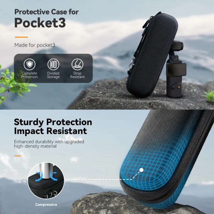 TELESIN DJI Osmo Pocket 3 Creator Hard Storage Bag Carrying Case Portable Eva Bag Storage Bag | S6-P