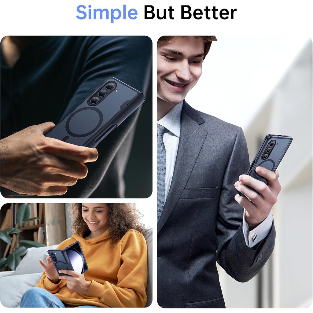 MOBOSI สำหรับ เคส Z Fold 5 Z Fold 6 สีดำ บานพับแม่เหล็ก ปกป้องหน้าจอเต็มจอ - รูปที่ 6