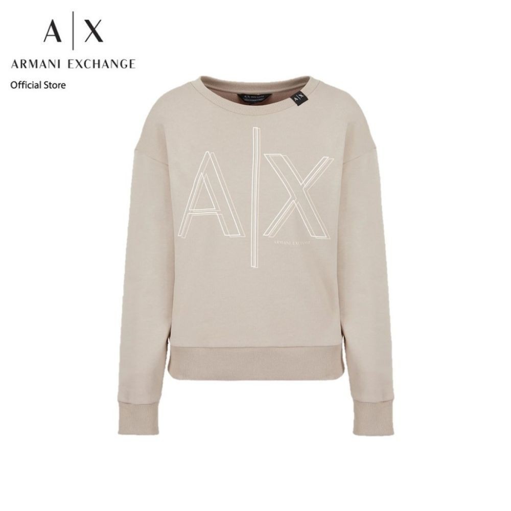 AX Armani Exchange เสื้อสเวตเชิ้ตผู้หญิง รุ่น AX 3DYM11 YJEBZ1786 - สีเบจ