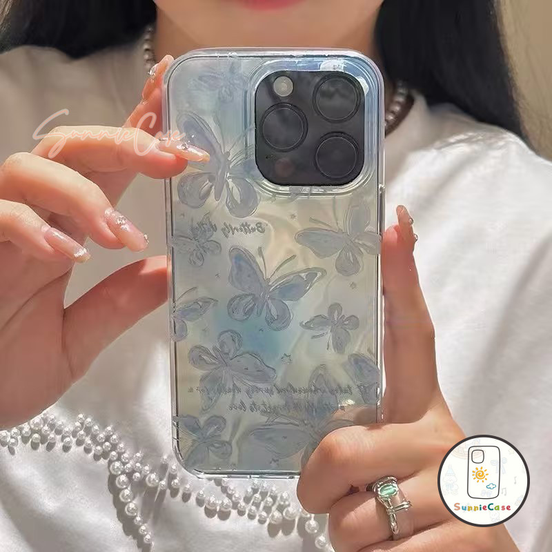 เคสไอโฟน15 16 ผีเสื้อ สำหรับ IPhone 13 16 11 14 15 12 Pro Max XR XS X 7Plus 8Plus Max 7 8 6S 6Plus SE เรียบง่าย เคส