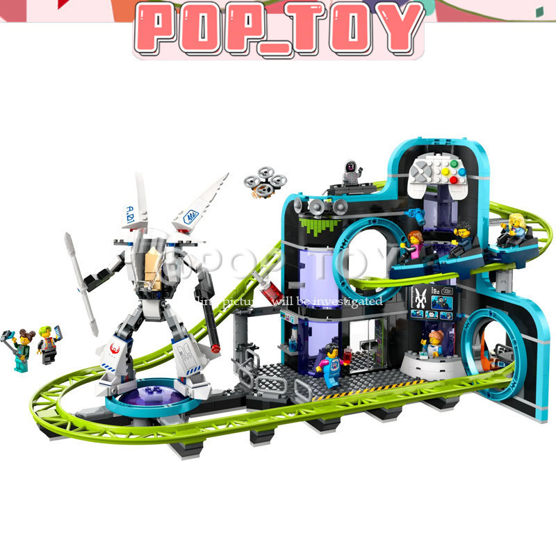 City-60421 Robot World Roller Coaster สวนสนุก Creative Building Block เครื่องประดับของเล่น, ตกแต่งห้
