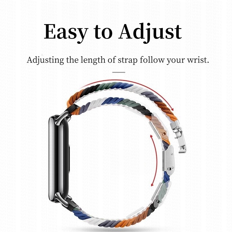 สายรัดไนลอนถักแบบนุ่มสําหรับ Xiaomi Mi Band 9 8 สายรัดข้อมือสร้อยข้อมือสายรัดระบายอากาศสําหรับ Mi Band 8 9 เปลี่ยนอุปกรณ์เสริม Smart Band