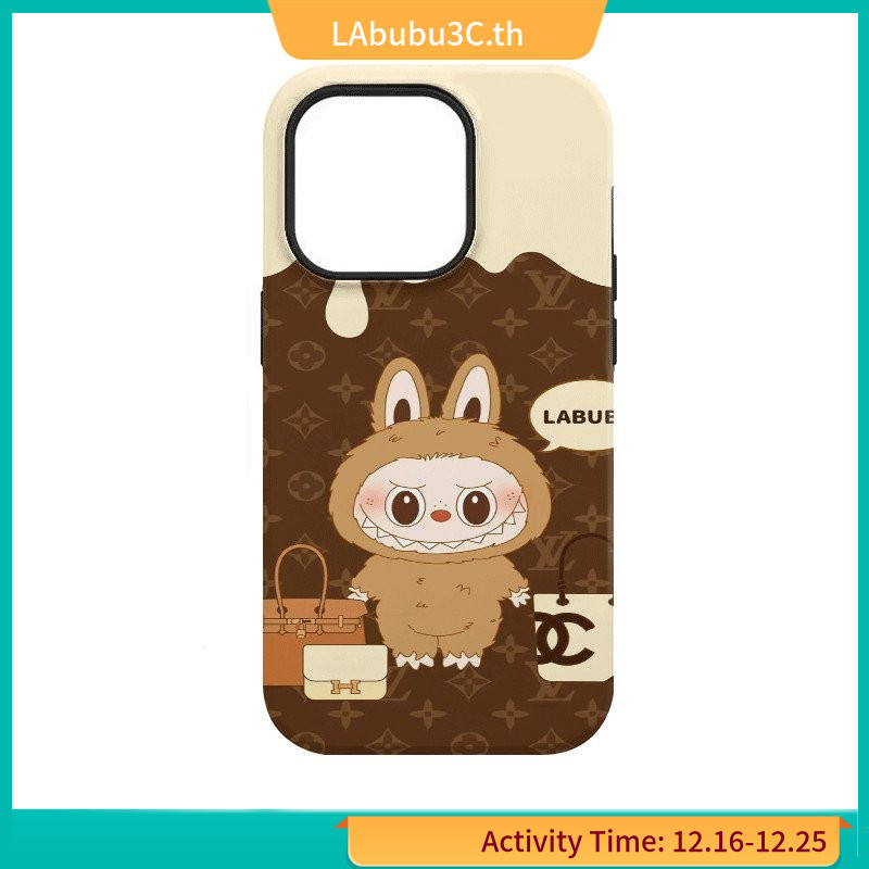 เคสโทรศัพท์มือถือ ลาย Happy labubu 2 ชั้น สําหรับ iphone11 12 13 14 15 12Promax 13Promax 14pro 14Promax x xs XR ij6g 0TRX
