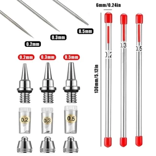 INNEED อะไหล่, เปลี่ยน 0.2/0.3/0.5 มม.เข็ม Airbrush หัวฉีดเข็ม, ง่ายและ Care Airbrushes พ่นสีเครื่องมือบํารุงรักษาชุดสําหรับ Airbrush