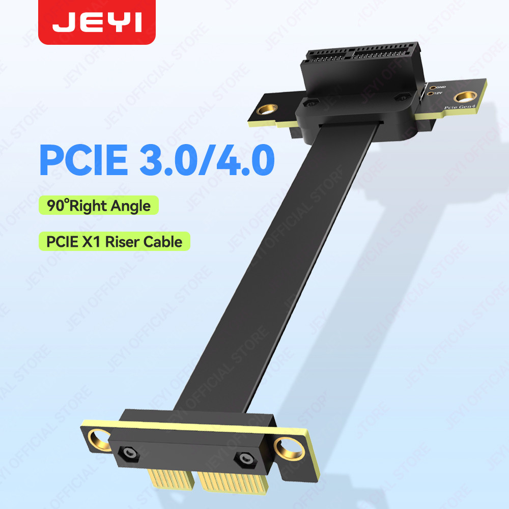 Jeyi PCIe 3.0/4.0 X1 Riser Cable, 90° สายต่อ PCI Express X1 มุมขวาสําหรับการ์ด PCIe WiFi, อะแดปเตอร์ M.2, การ์ด USB PCIe