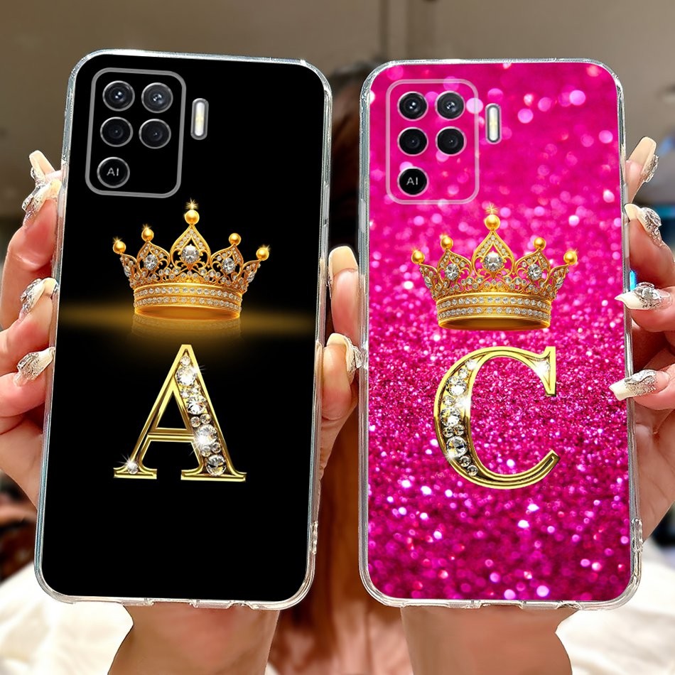 สําหรับ OPPO A94 CPH2203 ใหม่แฟชั่นมงกุฎเริ่มต้นคู่เคสโทรศัพท์ OppoA94 4G ซิลิโคนนุ่ม TPU ปลอก