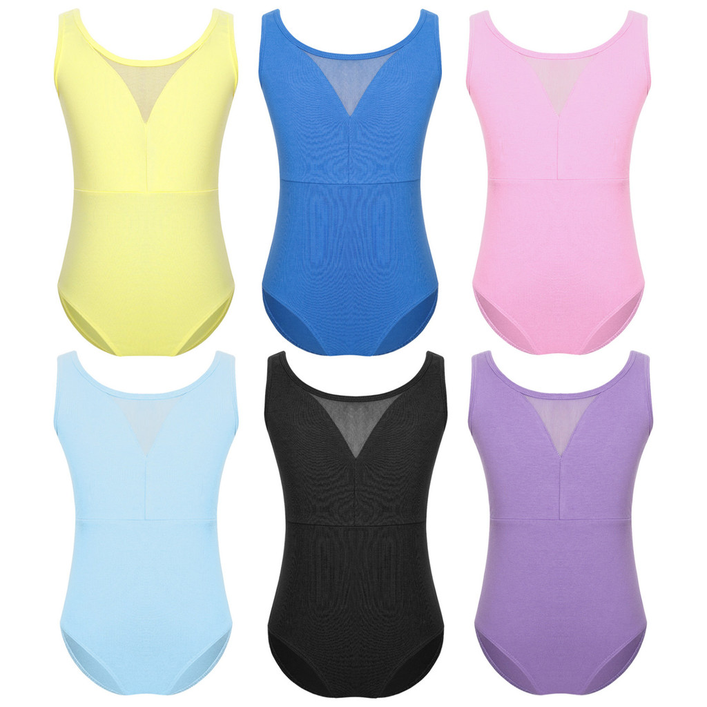 Lorilida Girls Dance Leotard for Ballet Mesh Tank Dancewear