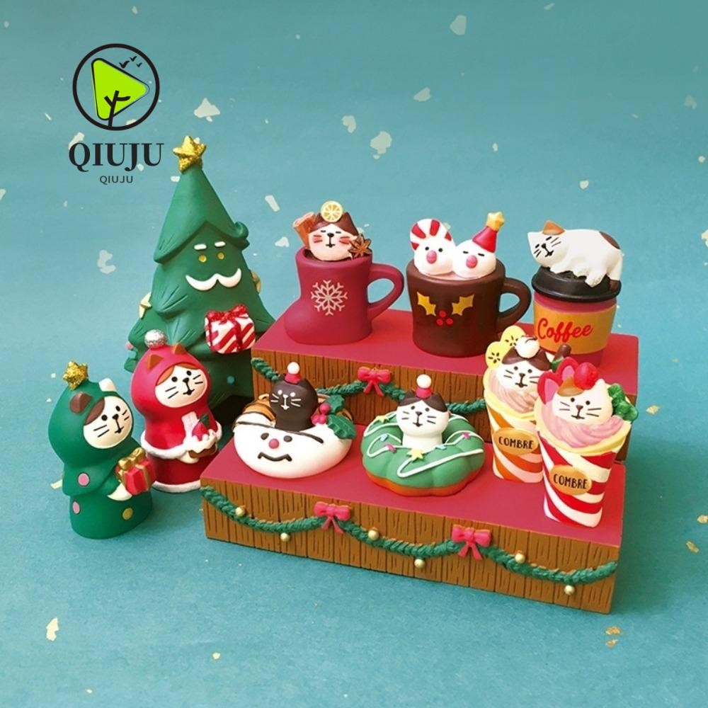 เครื่องประดับคริสต์มาส ชิวจู,ตกแต่งเค้กญี่ปุ่นโดนัท,ทําเองซานตาคลอสกาแฟสร้างสรรค์ของขวัญคริสต์มาสอุปกรณ์สวน