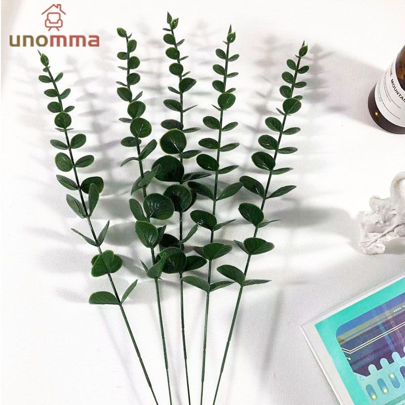 🎈ใบยูคาลิปตัส ใบไม้ปลอม สำหรับตกแต่งบ้าน 1 ชิ้น พร้อมส่งจากไทย unomma