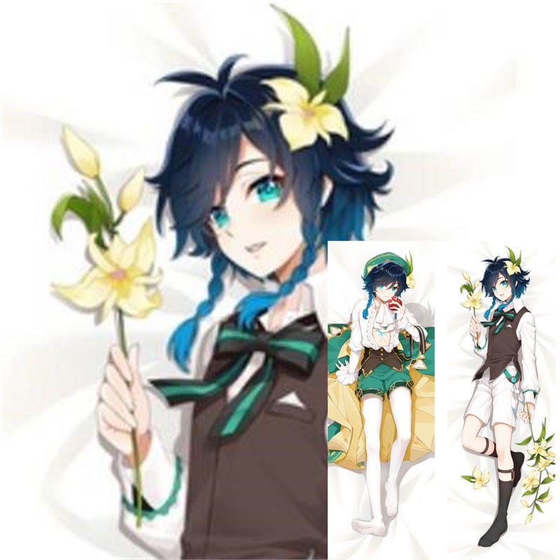 เกม Genshin Impact Venti หมอน Dakimakura Otaku 2-Side โยนเบาะหมอนกรณี