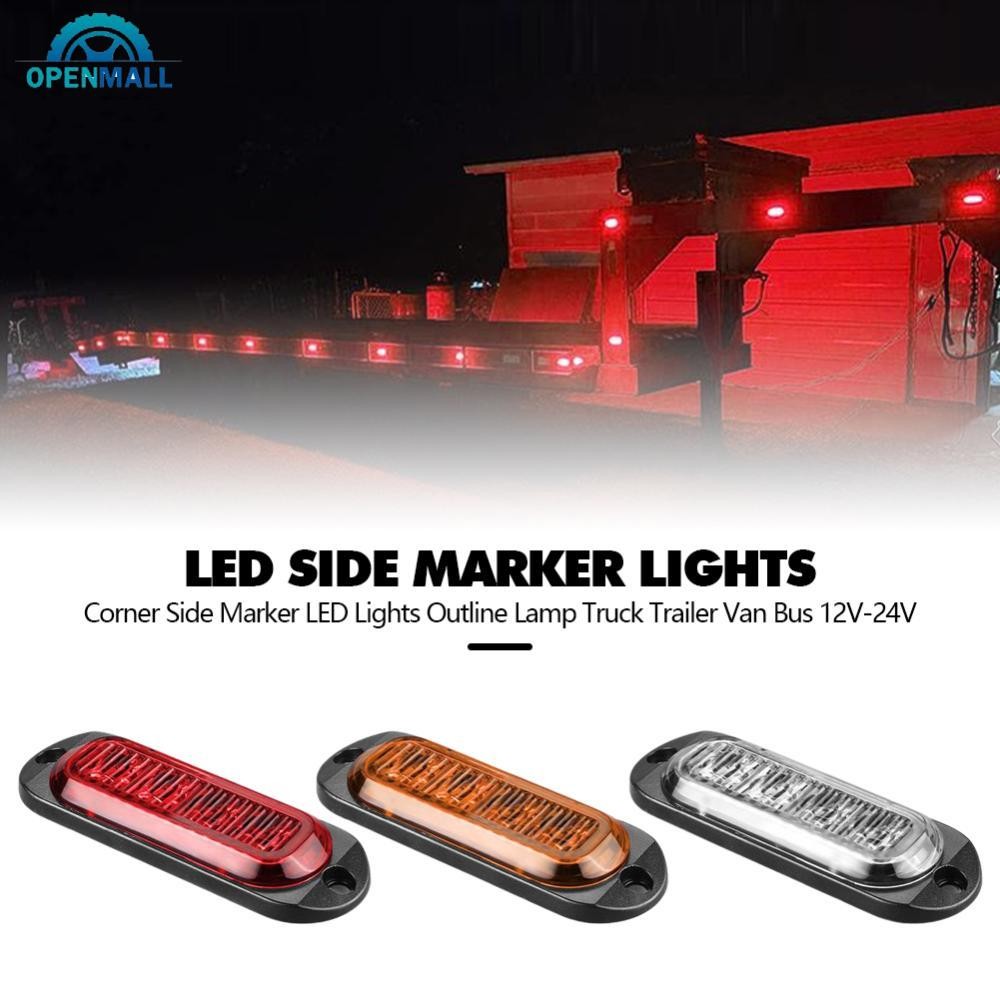 OPL 4 LEDs ไฟเลี้ยวด้านข้าง 12-24V กันน้ํา Outline โคมไฟรถ Trailer Lorry รถบรรทุก Van Bus ไฟเตือนความปลอดภัยตัวบ่งชี้