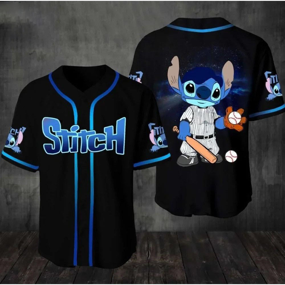 Stitch BASE Ball เสื้อยืดผู้ชายผู้หญิง Disney ชุดเบสบอล Casual tshirts