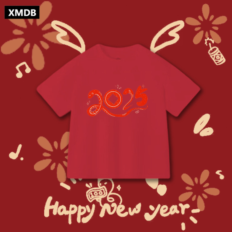 (พร้อมส่ง) เสื้อวันตรุษจีน คอตตอน 2025 new year tshirt CNY คอลูกเรือ ultrasoft สไตล์เกาหลี S-5XL#25