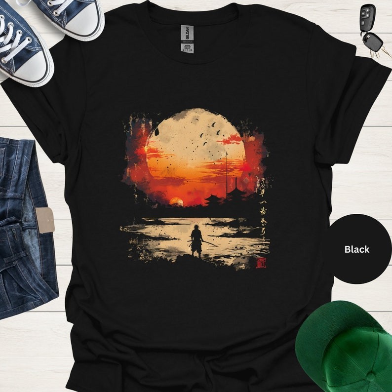 Samurai T-shirt Japanese Warrior Shirt Anime Shirt Samurai Shirt Japanese Tee shirt Men and women sh