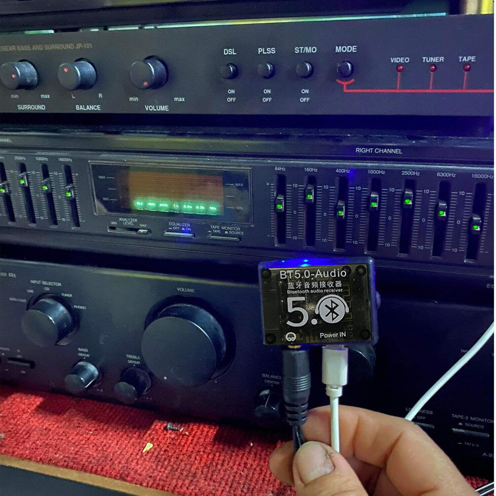 MonQiQi ตัวรับสัญญาณบลูทูธ บลูทูธ 5.0 audio รับไกล 30 เมตร RCA AUX bluetooth บลูทูธ สายชาร์จ ตัวส่งสัญญาณ