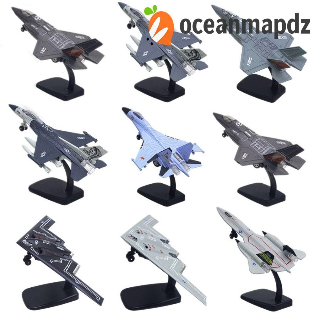 Oceanmapdz Aviao เครื่องบินรุ่น, F16 F22 F35 Pullback & Go Fighter เครื่องบินของเล่น, เค้ก Topper พร้อมแสงเสียงคอลเลกชัน Diecast Jet เครื่องบินของเล่นเด็กของเล่น