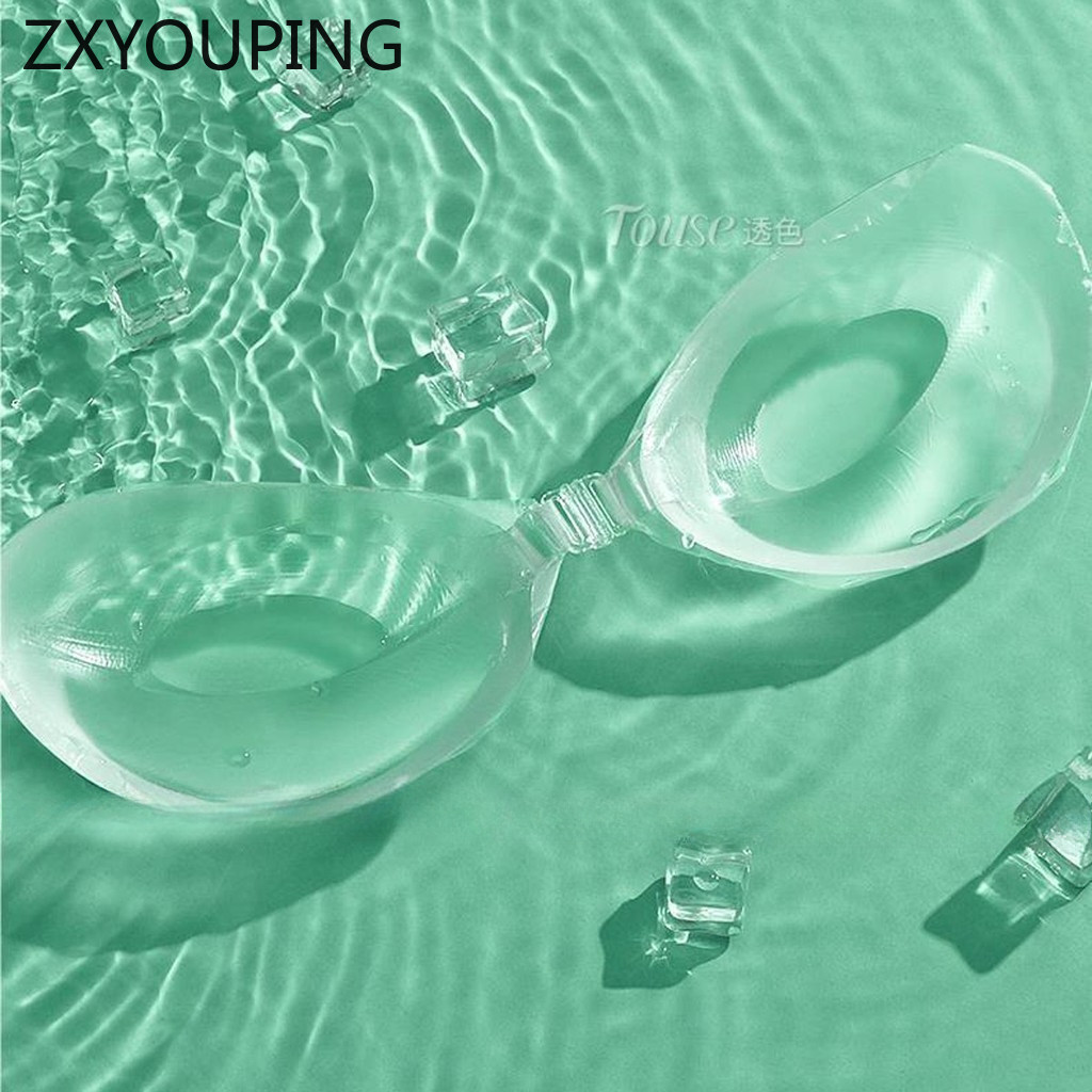 Zxyouping ผู้หญิงซิลิโคนชุดชั้นในสติกเกอร์ด้านหน้าหัวเข็มขัด ดัน ขึ้น เทปหัวนม