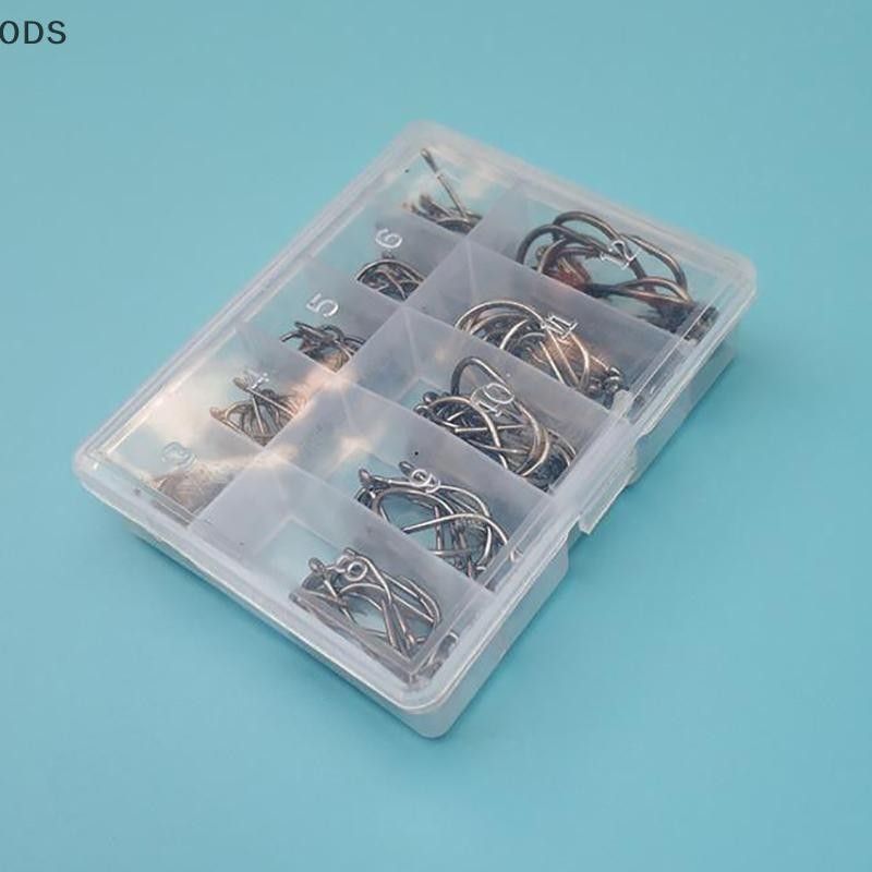 Ods 100 ชิ้น/กล่องตะขอตกปลาเหล็กคาร์บอนวงกลมเดี่ยว Fishhook อุปกรณ์ตกปลา OD